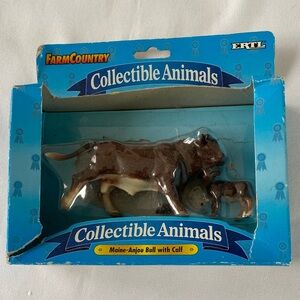 ERTL Collectible Animals Maine-Anjou Bull with Calf In Box